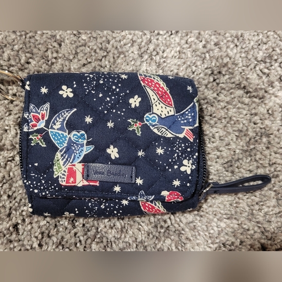 Vera Bradley Handbags - Vera Bradley Navy Quilted Wallet with Red, Blue, Green Accents